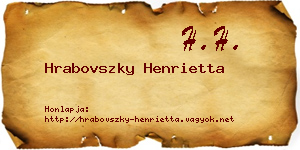 Hrabovszky Henrietta névjegykártya