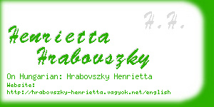 henrietta hrabovszky business card